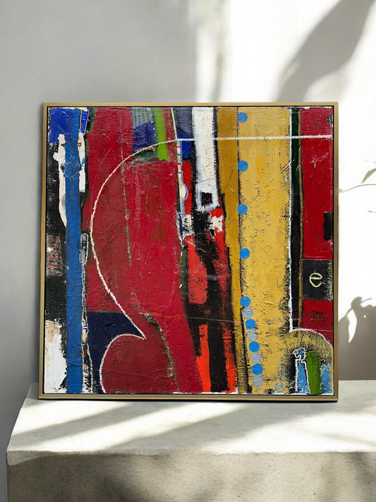 Abstract E - Collage on Canvas - #1325