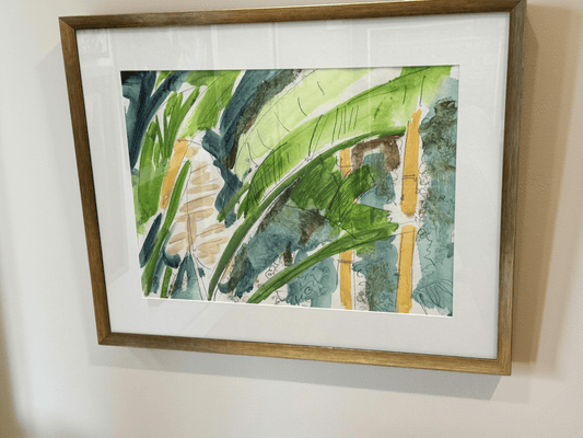 Through the Palms - Angela Reed - Mixed media on paper 1446 - The Artful