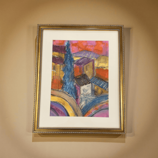 Tuscan hillside - Angela Reed - Mixed media on paper 1428 - The Artful