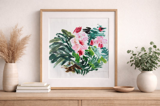 Abstract Tropical Floral – Expressive Botanical Fine Art Print