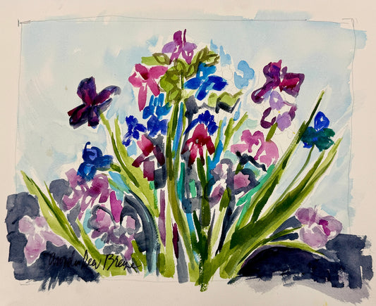 Abstract Floral Garden – Colorful Watercolor Fine Art Print