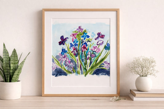 Abstract Floral Garden – Colorful Watercolor Fine Art Print