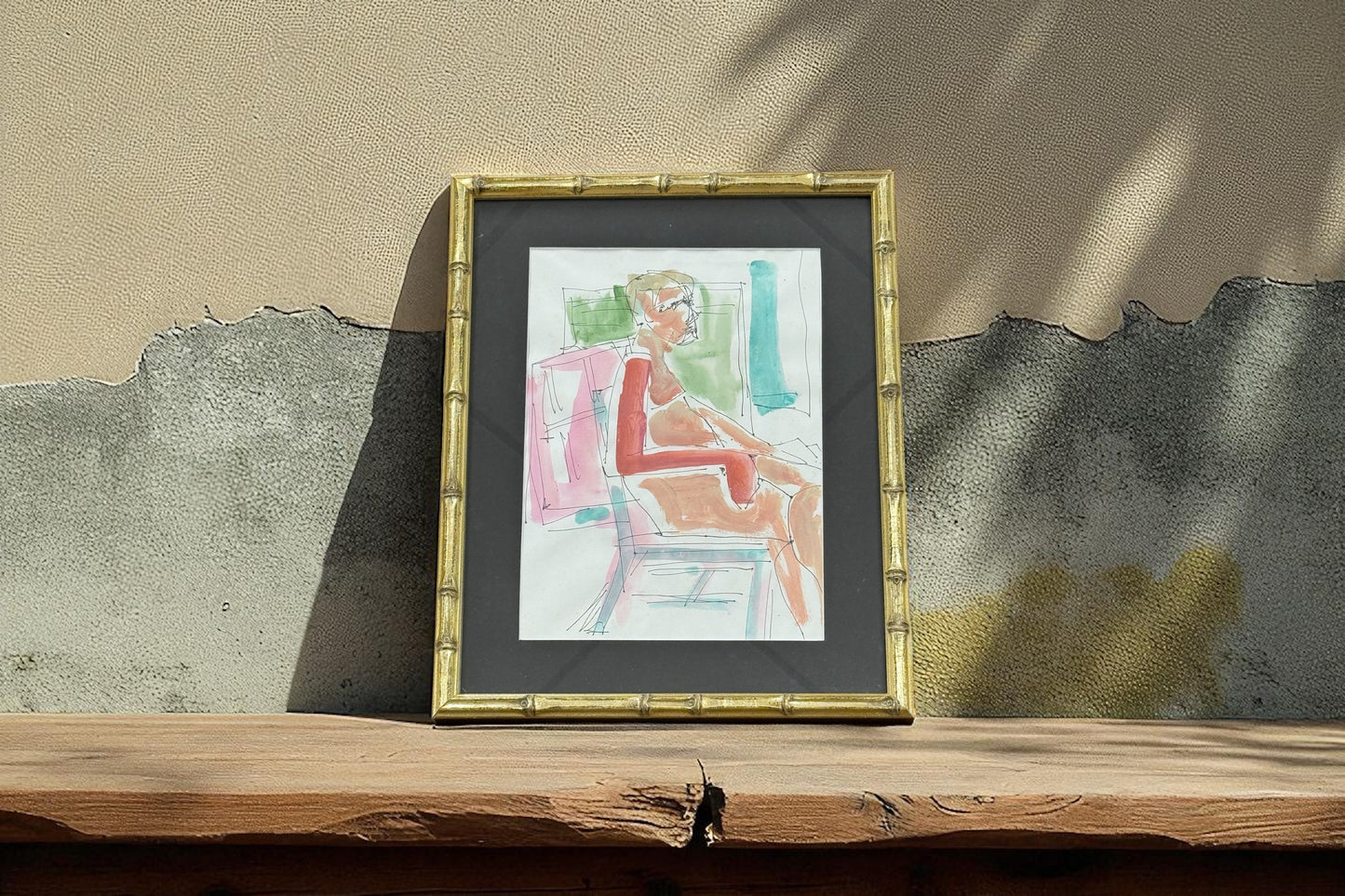 Thinking Chair- Angela Reed - Mixed media on paper #1413