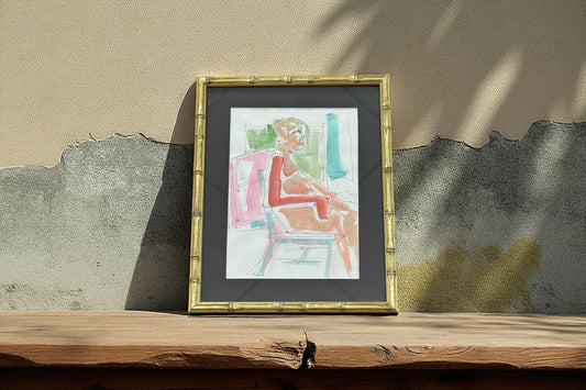 Thinking Chair- Angela Reed - Mixed media on paper #1413