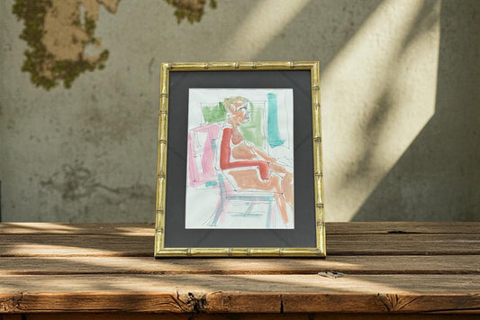 Thinking Chair- Angela Reed - Mixed media on paper #1413