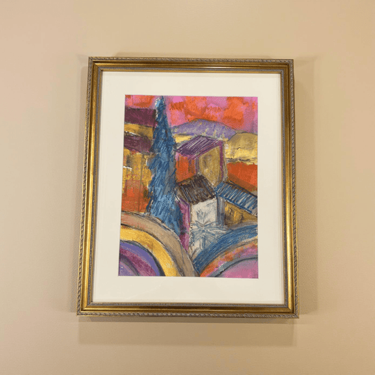 Tuscan hillside - Angela Reed - Mixed media on paper 1428 - The Artful