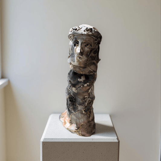 Glory carries 23 poppies - Raku Sculpture 2005 - In Gallery Purchase only - The Artful