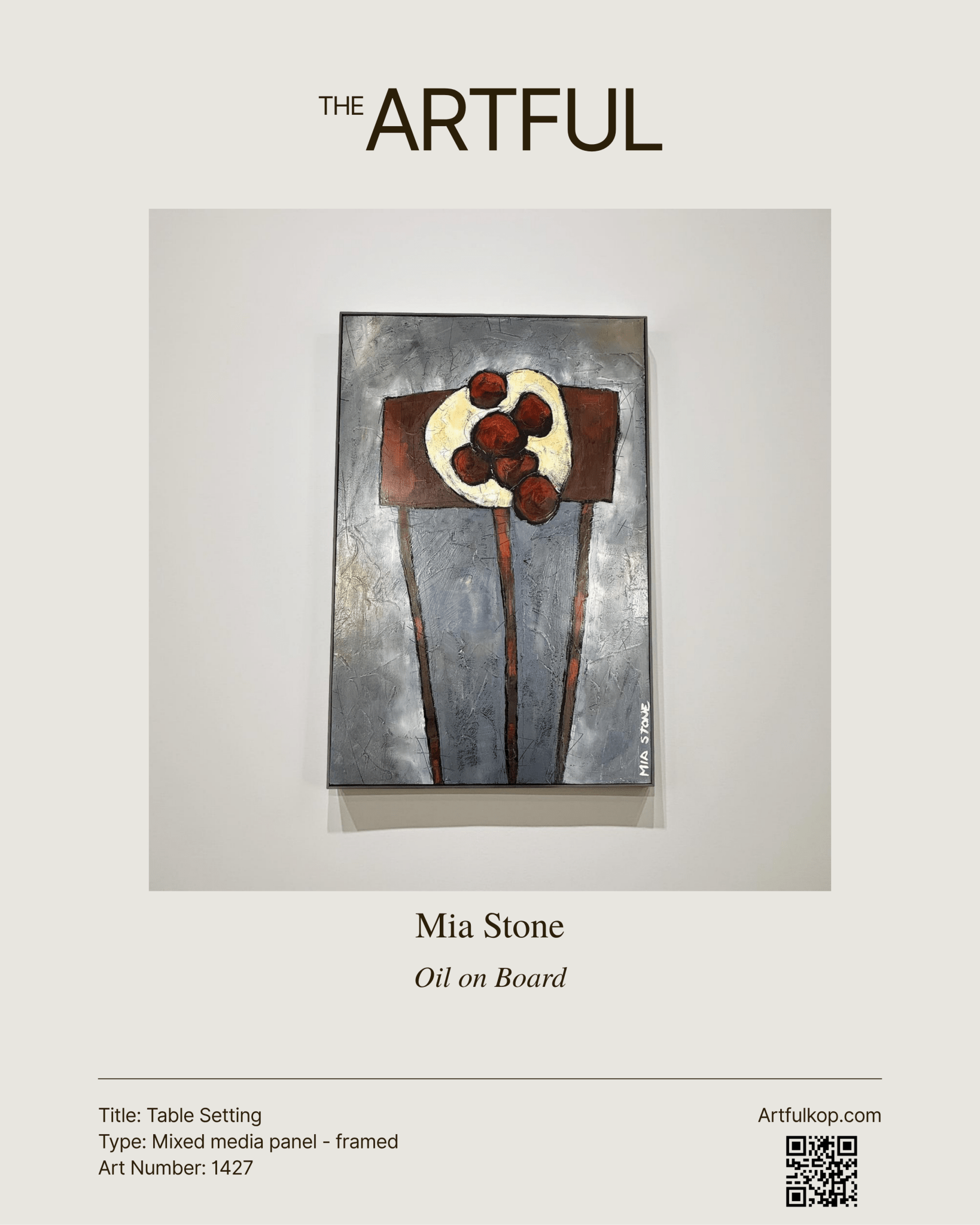 Table Setting - Mia Stone - Mixed media on canvas 1427 - The Artful